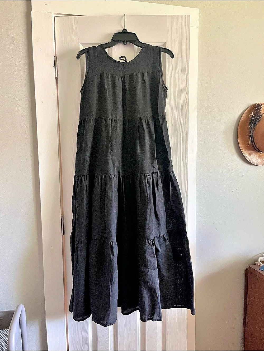 Laude the label Black 100% Linen Maxi Dress Size XS